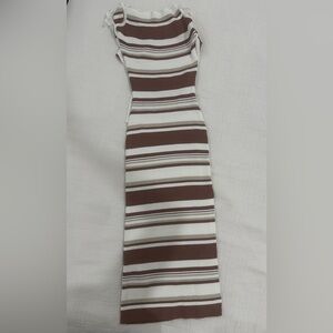 Abercrombie & Fitch Brown and White Midi Dress